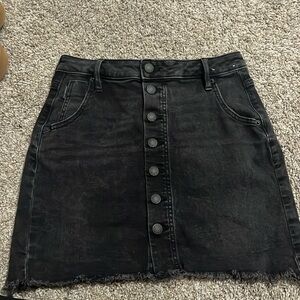Black denim skirt
